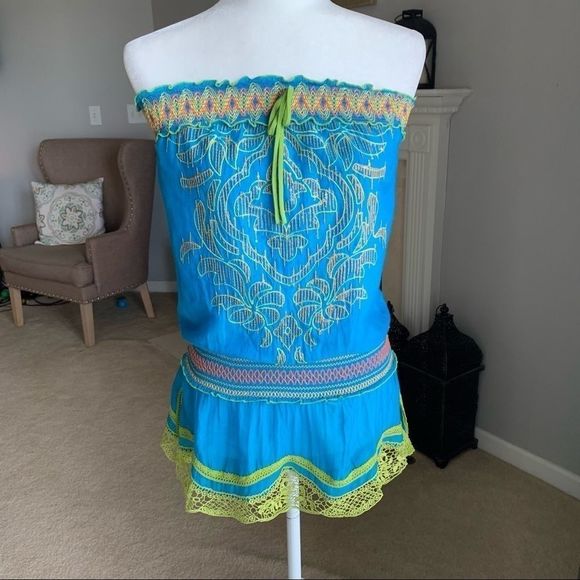 EUC Hale Bob Stitches and Sequins Boho Top - Picture 4 of 16